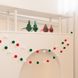 크리스마스 폼폼이 가랜드 이니셜 장식 소품 홈 파티 데코 용품