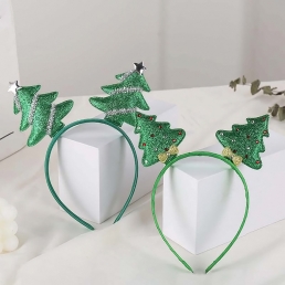 크리스마스 미니 트리 머리띠 2P 세트 연말 홈 파티 용품 데코 장식 소품