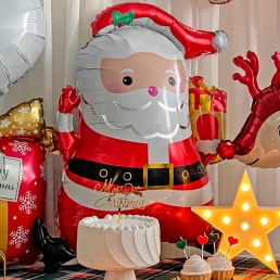 크리스마스 점핑 산타 은박 풍선 장식 홈 파티 데코 용품 소품 연말