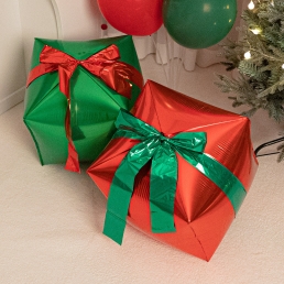 4D 크리스마스 선물 상자 풍선 홈 파티 용품 데코 장식 연말 소품