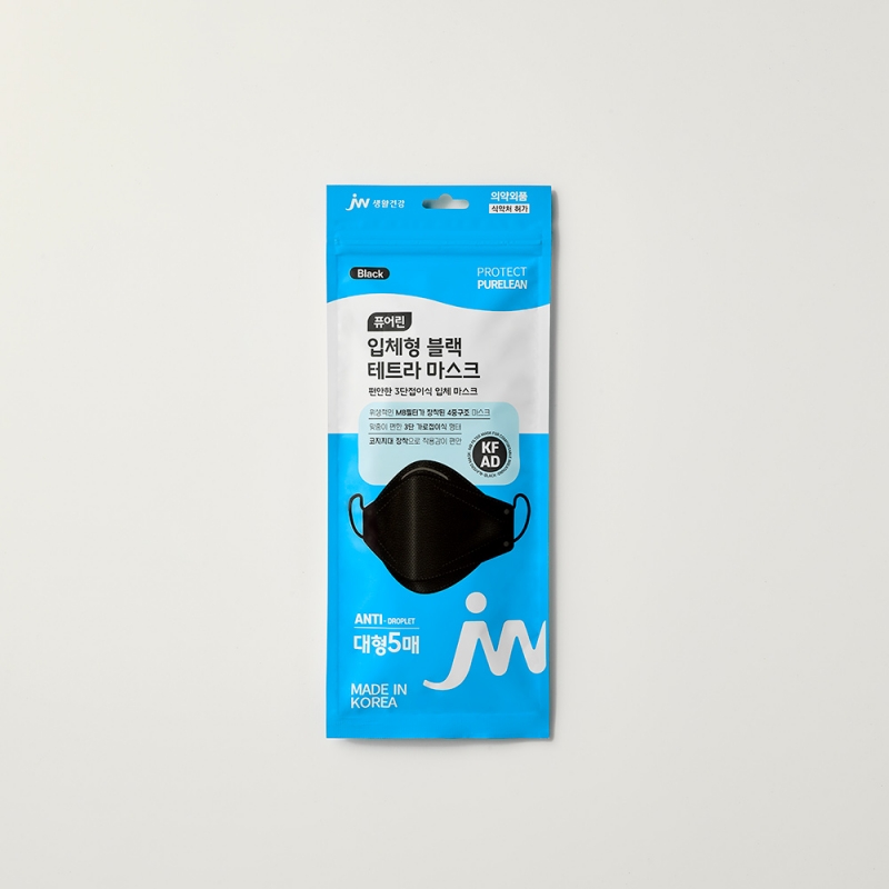 퓨어린 입체형 블랙 테트라 KF AD 비말 마스크 (100매)