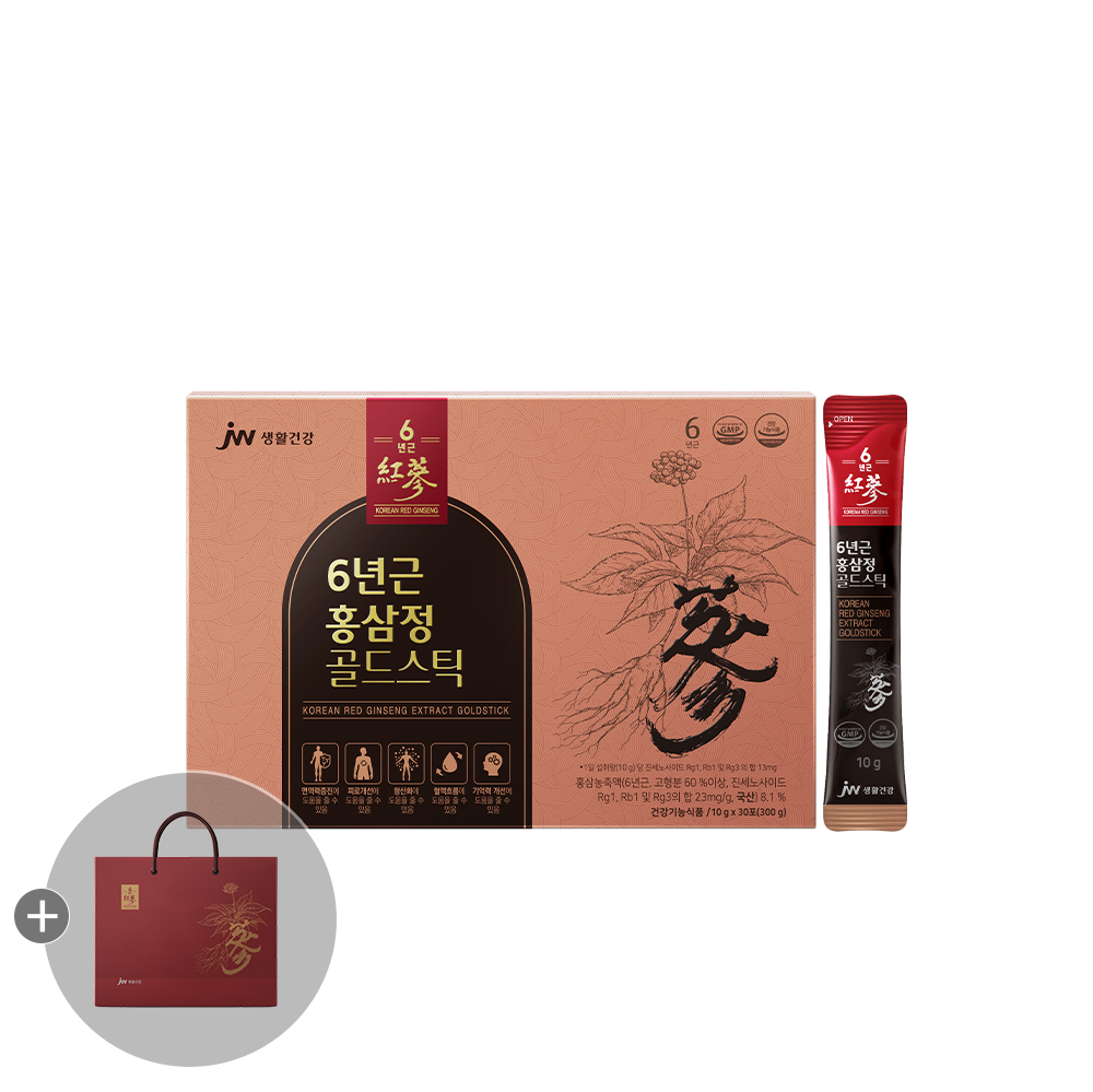 JW생활건강 6년근 홍삼정 골드스틱 30포 (+전용쇼핑백)