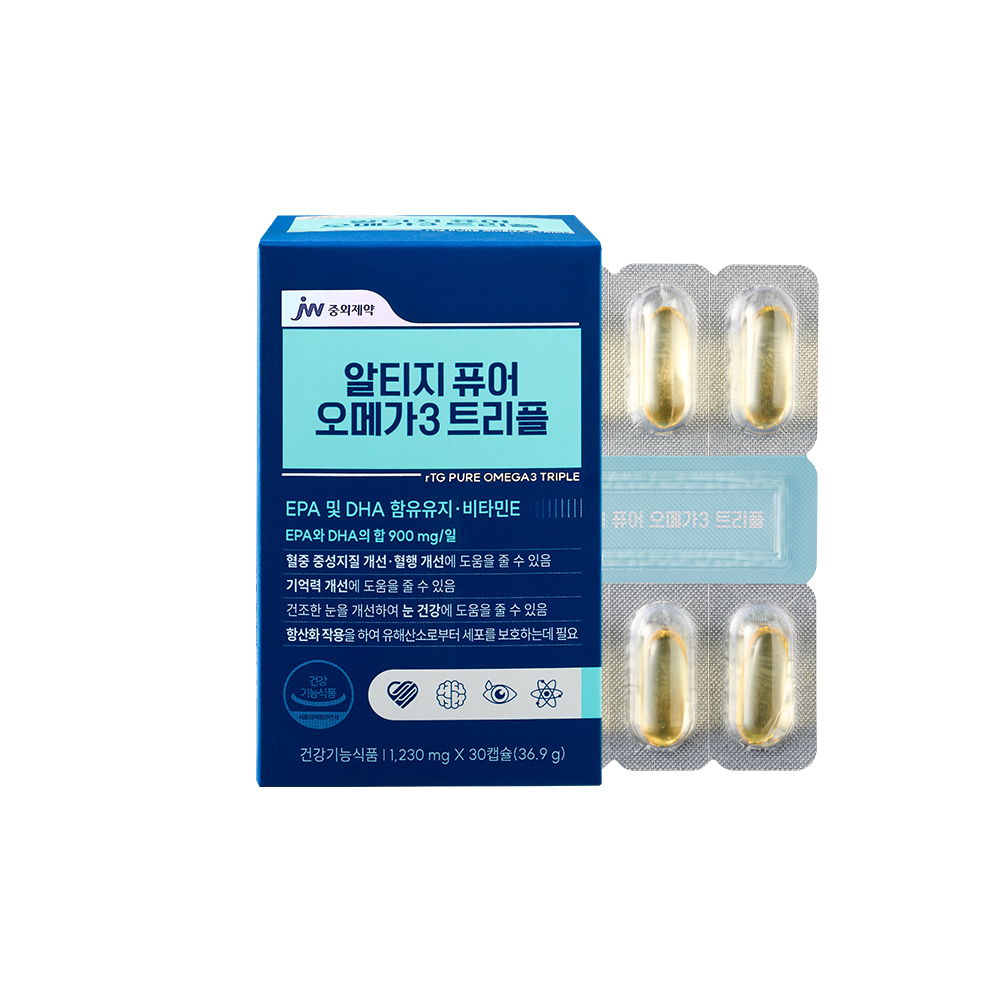 JW중외제약 알티지 퓨어 오메가3 트리플 x 1박스