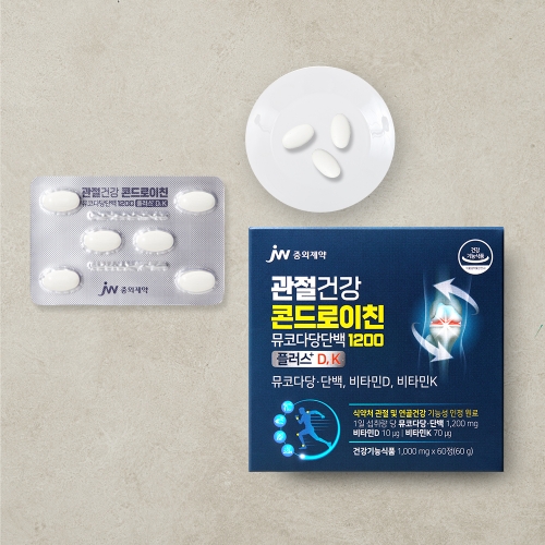 JW중외제약 관절건강 콘드로이친 뮤코다당단백 1200 플러스 D,K x 1박스