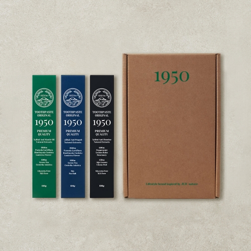 1950 제주 오가닉 치약 올인원 150g 3종 세트 (그린+블루+블랙)