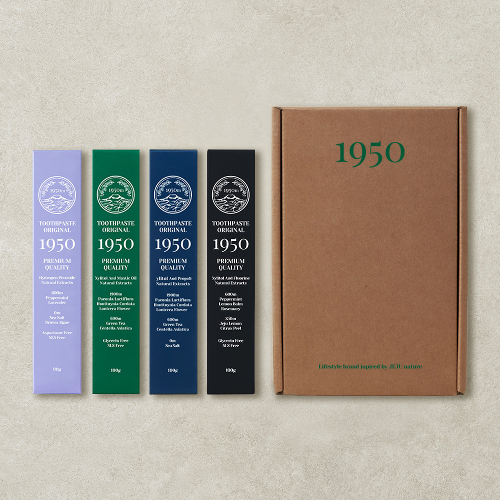 1950 제주 오가닉 치약 올인원 150g 3종 세트 (그린+블루+블랙)