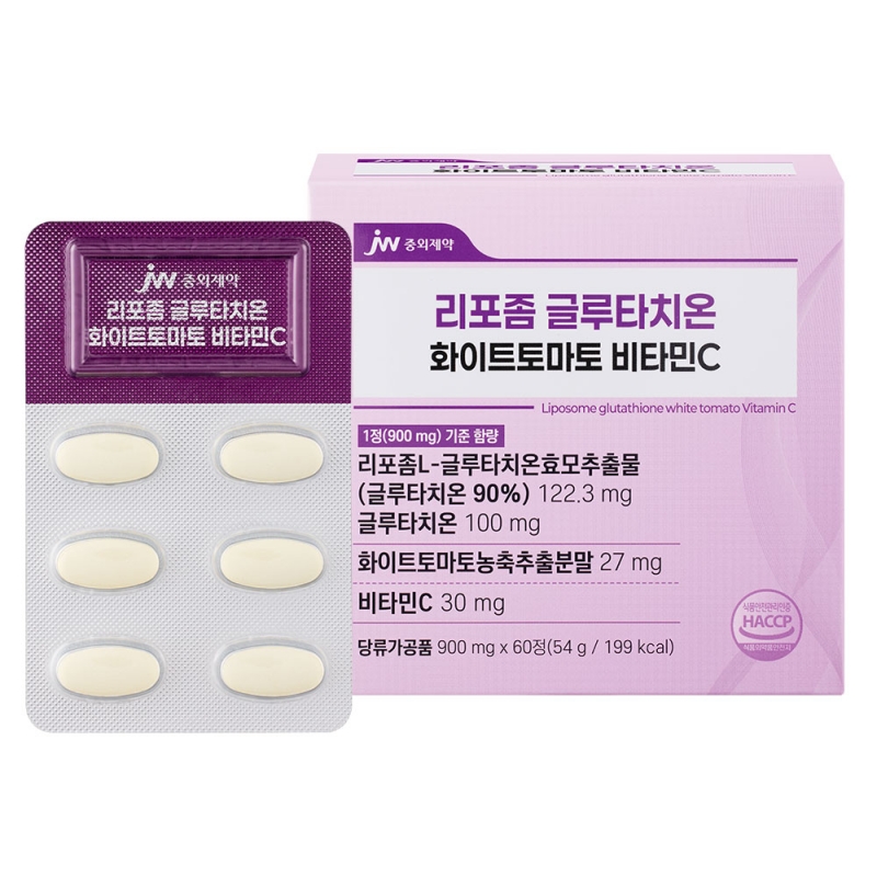 JW중외제약 리포좀 글루타치온 화이트토마토 비타민C 60정 x 1박스