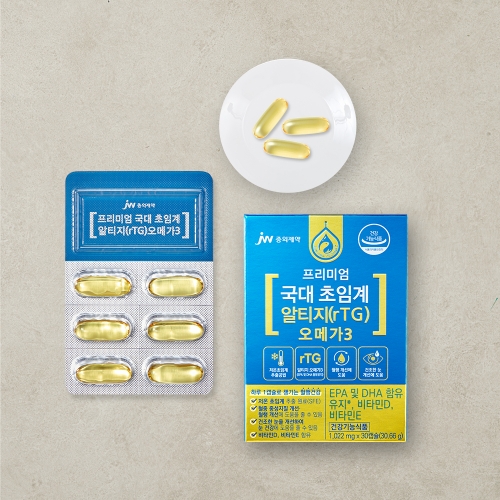 JW중외제약 프리미엄 국대 초임계 알티지 rTG 오메가3 x 1박스 (1개월분)