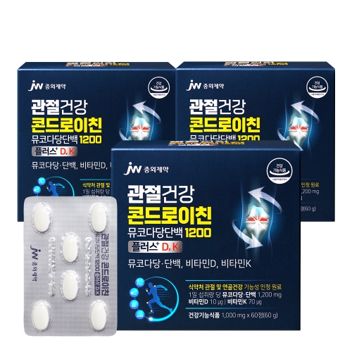JW중외제약 관절건강 콘드로이친 뮤코다당 단백 1200 x 3박스
