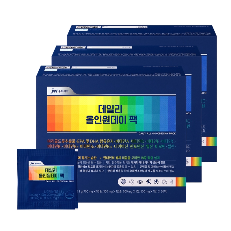 JW중외제약 데일리 올인원데이팩 멀티영양제 30팩 x 3박스