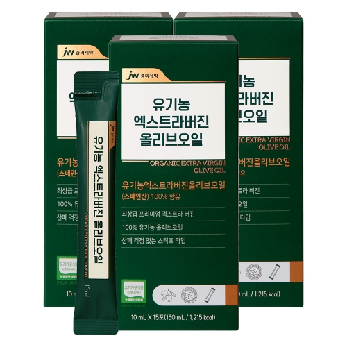 JW중외제약 유기농 엑스트라버진 올리브오일 15포 (150ml) x 3박스
