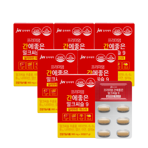 JW중외제약 프리미엄 간에 좋은 밀크씨슬 9 실리마린 마스터 x 6박스