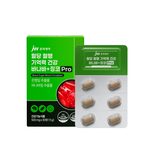 JW중외제약 혈당 혈행 기억력 건강 바나바+징코 Pro 30정 x 1박스