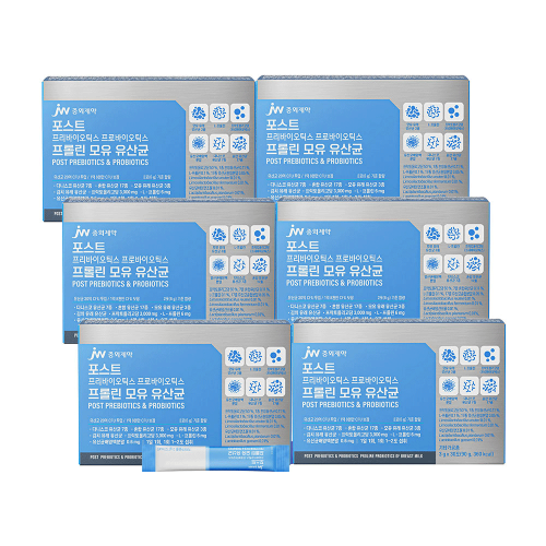 JW중외제약 포스트 프리바이오틱스 프로바이오틱스 프롤린 모유 유산균 30포 x 6박스