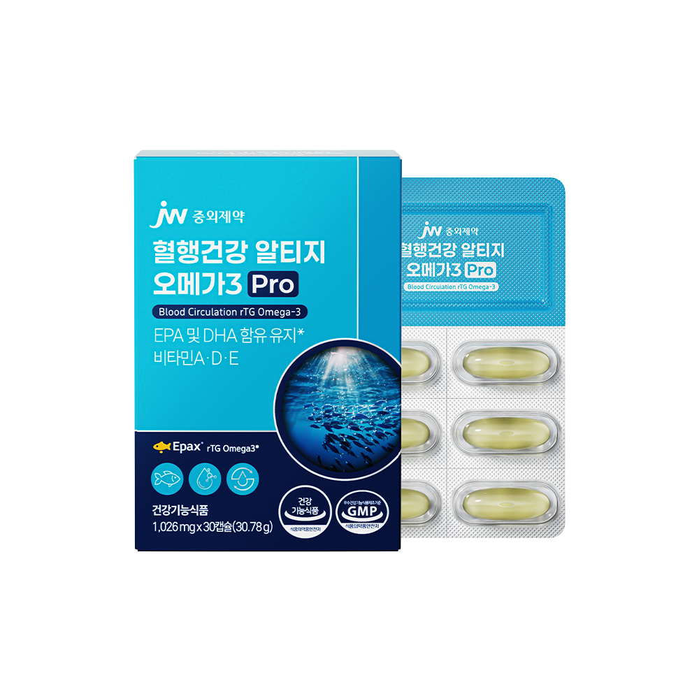 JW중외제약 혈행건강 알티지 오메가3 Pro 30캡슐 x 1박스