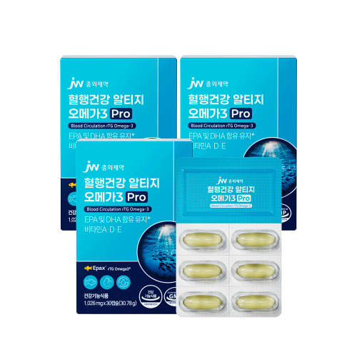 JW중외제약 혈행건강 알티지 오메가3 Pro 30캡슐 x 3박스