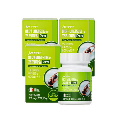 JW중외제약 메가 비타민B12 프리미엄 Pro 60정 x 3박스 (6개월분)