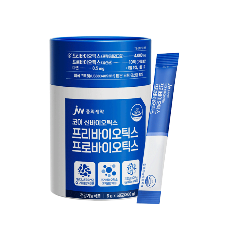 JW중외제약 코어 신바이오틱스 프리바이오틱스 프로바이오틱스 50포