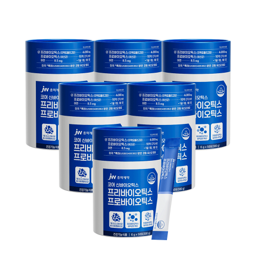 JW중외제약 코어 신바이오틱스 프리바이오틱스 프로바이오틱스 50포 x 6박스