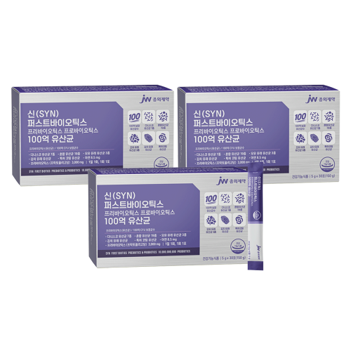 JW중외제약 신(SYN) 퍼스트바이오틱스 프리바이오틱스 프로바이오틱스 100억 유산균 x 3박스