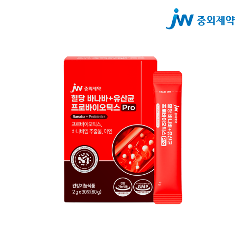 JW중외제약 혈당 바나바+유산균 프로바이오틱스 Pro 30포 x 1박스 (1개월분)