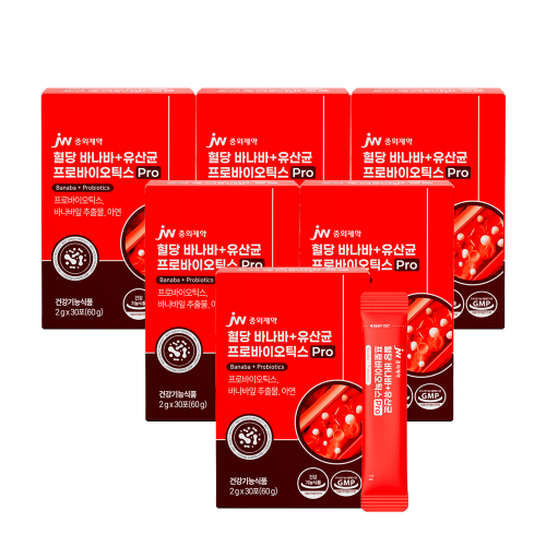 JW중외제약 혈당 바나바+유산균 프로바이오틱스 Pro 30포 x 6박스