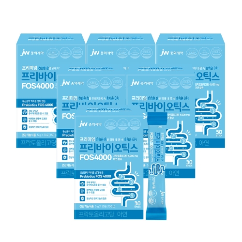 JW중외제약 프리미엄 프리바이오틱스 FOS 4000 30포 x 6박스