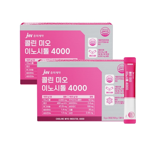 JW중외제약 콜린 미오 이노시톨 4000 30포 x 2박스