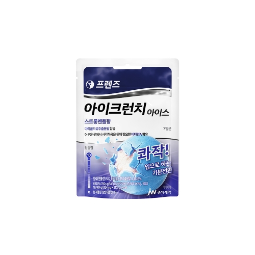 JW중외제약 프렌즈 아이크런치 아이스 민트캔디 (4단계) 스트롱멘톨향 20g 파우치 x 1개