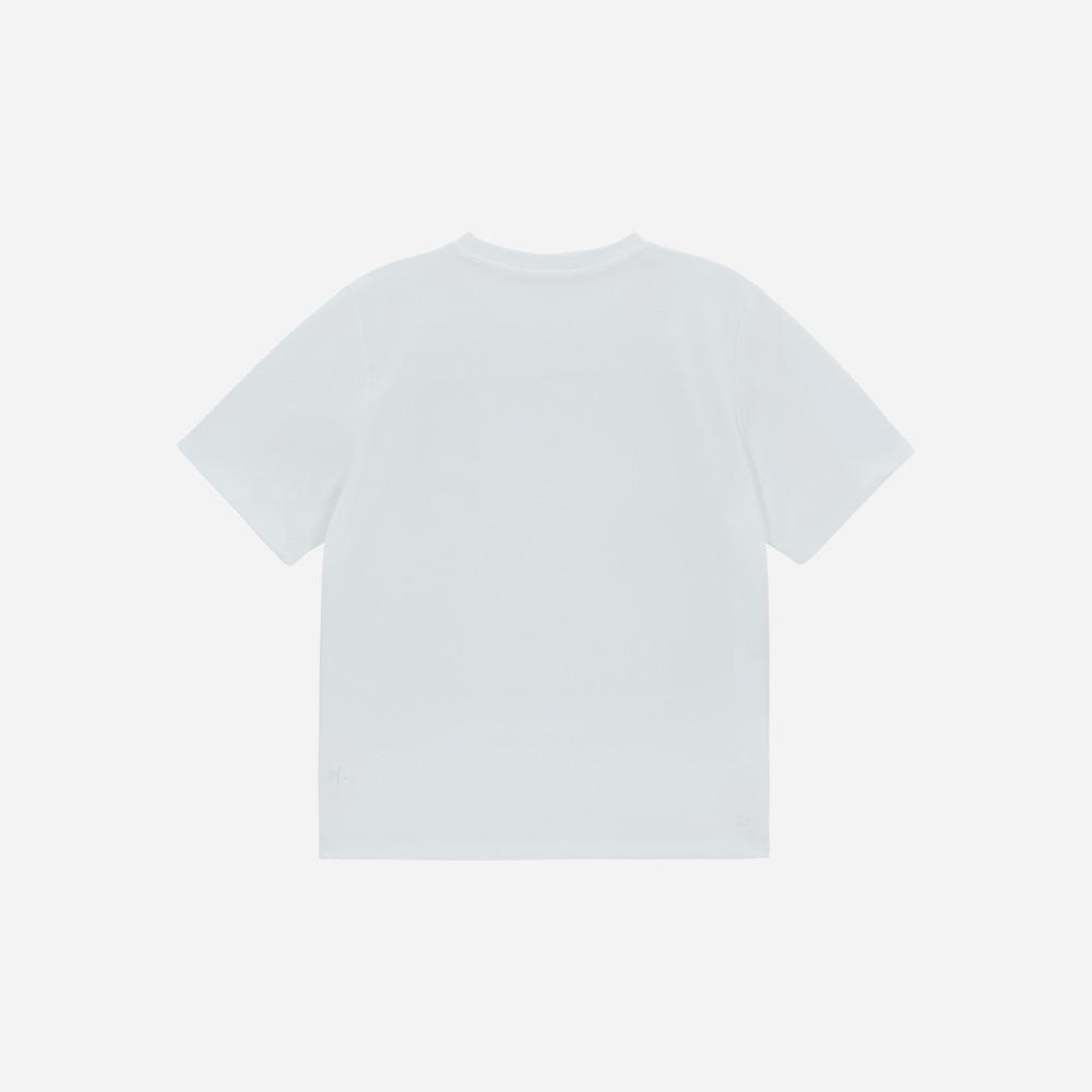 SAC 로고 오버핏 실켓 티셔츠 아이보리 4W2231202