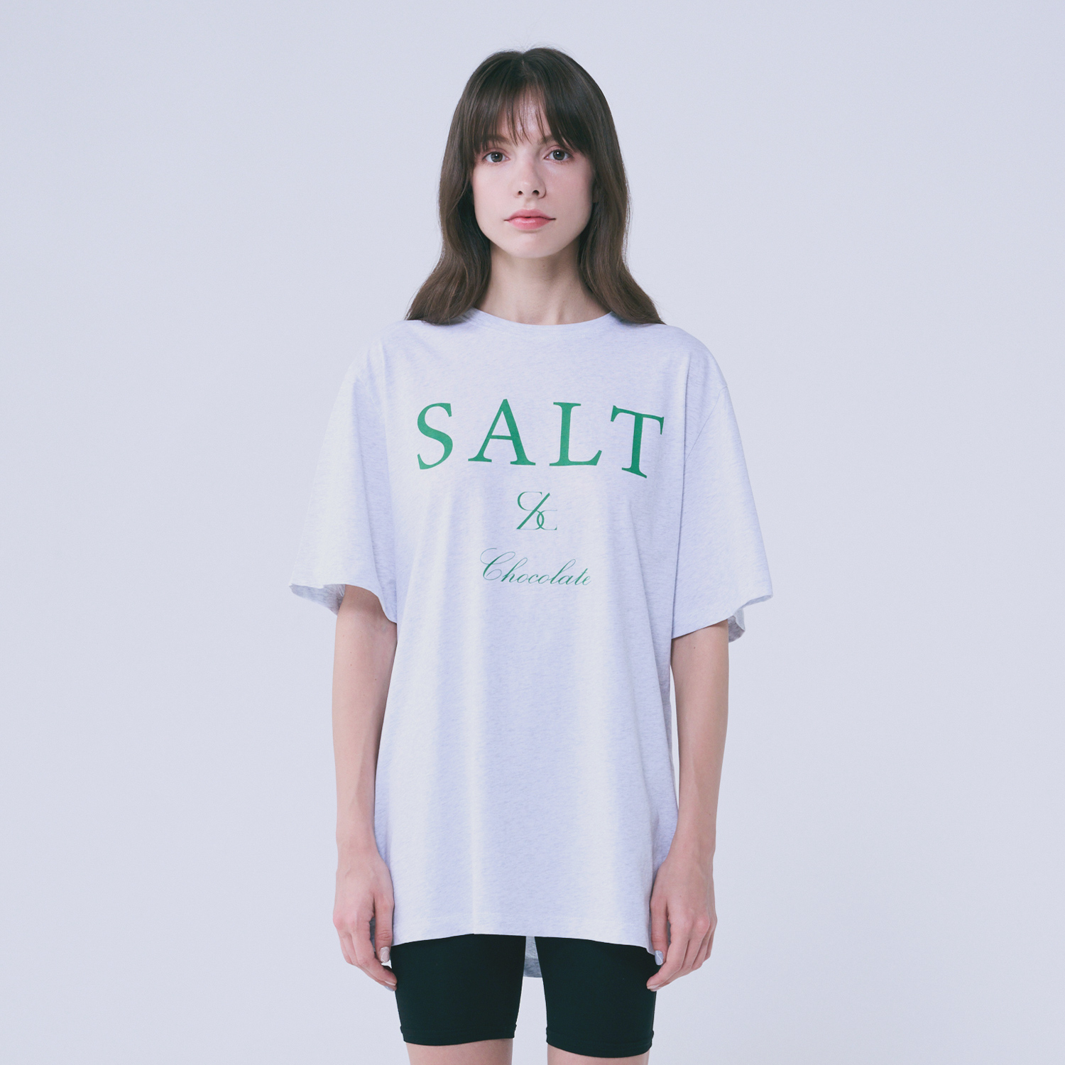 SALT 레터링 티셔츠 멜란지그레이 4W2321002