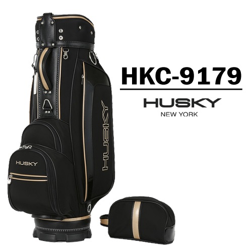 [허스키뉴욕 정품] HUSKY 허스키골프백 HKC-9179 BLACK GOLD 캐디백