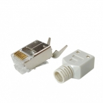 LANstar 라인업시스템 LSN-RJ45-SHORT 모듈러콘넥터 , CAT.5E, 6, 6A 겸용, STP, Cable클립형, BOOT포함