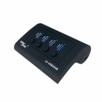 LANstar 라인업시스템 LS-USB304B USB 3.0 허브 (4포트/무전원/스위치버튼형/블랙)