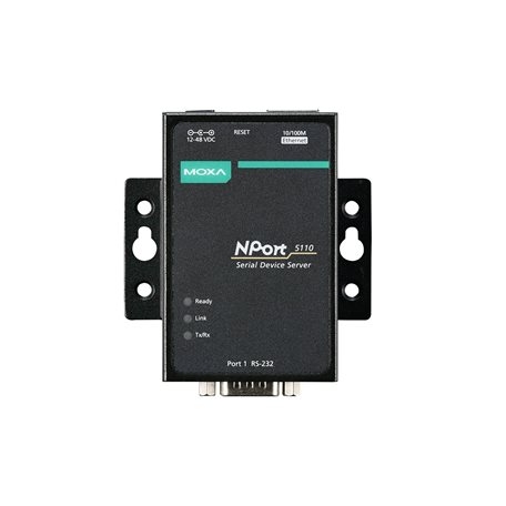 MOXA 목사 NPORT 5110-T 1PORT RS-232 디바이스 서버 10/100 Base-T/ DB9 Male/ 110~230Kbps/ 전원아답터 포함 / -40~75C지원