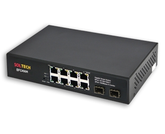 솔텍 SFC450R 10/100/1000Mbps TP 8포트 + 100/1000Mbps SFP 2슬롯, S-Ring Support