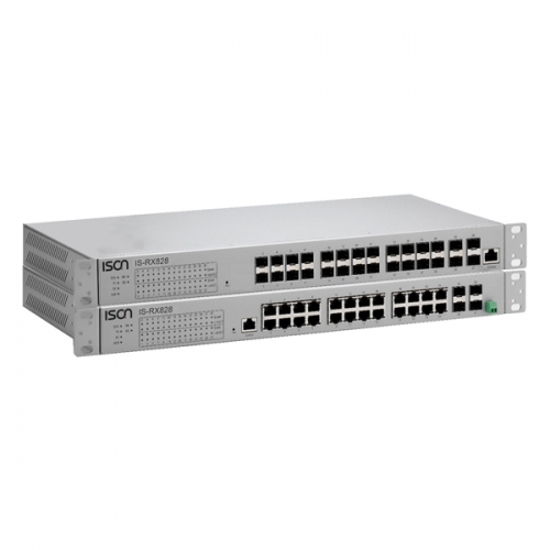 ISON IS-RG528-28F-2A 28-port Gigabit 19” managed Layer 2/4 Industrial Ethernet Switch