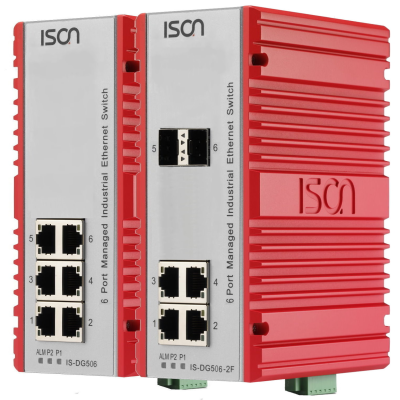 ISON IS-DG506-2F 6-port Gigabit Din-Rail Managed Layer 2/4 Industrial Ethernet Switch