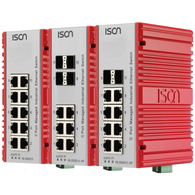 ISON IS-DG510-2F 10-port Gigabit Din-Rail Managed Layer 2/4 Industrial Ethernet Switch