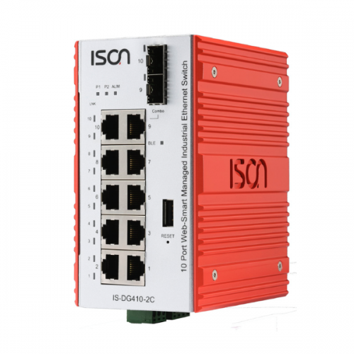ISON IS-DG410-2C 10-ports Full Gigabit Din-Rail Web-Smart Managed Layer 2 Switch
