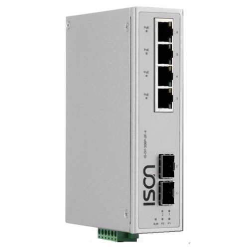 ISON IS-DF306-2F-4 6-port 10/100Mb Unmanaged Layer 2 Industrial PoE Switch