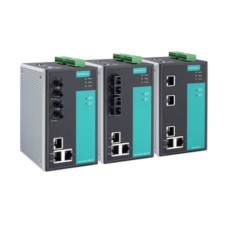 MOXA 목사EDS-505A-MM-SC  Managed Ethernet switch with 3 10/100BaseT(X) ports, 2 100BaseFX multi-mode ports with SC connectors, 0 to 60°C operating temperature