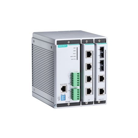 MOXA 목사EDS-EDS-608 Compact managed Ethernet switch system with 2 slots for 4-port Fast Ethernet interface modules, for a total of up to 8 ports, 0 to 60°C operating temperature