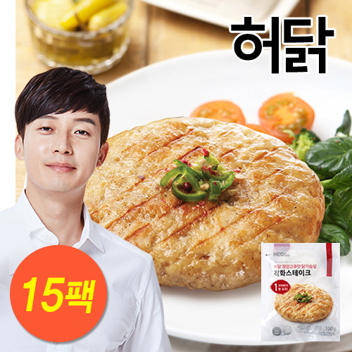 [허닭] 닭가슴살 스테이크 청양고추맛 1.5kg (100g×15팩)