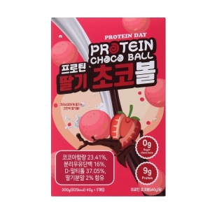 [프로틴데이] 무설탕 프로틴 초코볼 딸기맛 40g x 5봉
