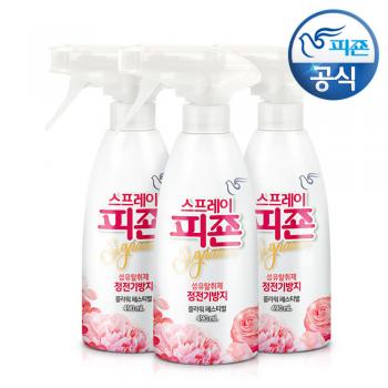 피죤 시그니처 섬유탈취 스프레이490mlx3개(플라워) +메쉬 파우치
