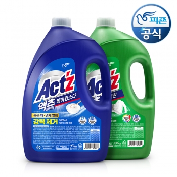 피죤 액체세제 액츠퍼펙트 딥클린/베이킹소다 3300mlx2개 /일반드럼겸용세제 +메쉬 파우치
