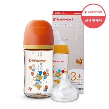 더블하트 모유실감 3세대 PPSU 디어프렌즈 싱글 240ml (M젖꼭지포함)