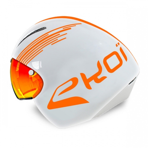 에코이 에어로 헬멧 CXR14 - 화이트/오렌지 플루오 (EKOI AERO CXR14 WHITE/ORANGE FLUO)