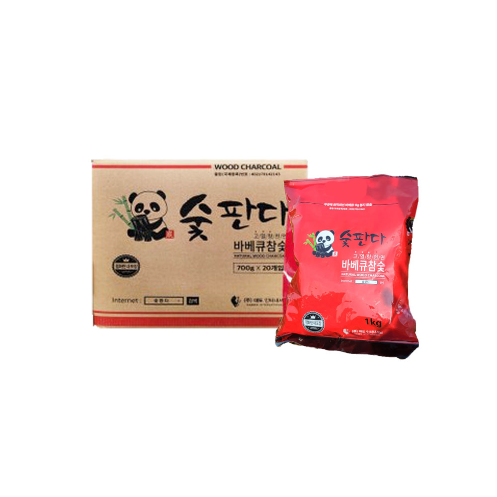 숯판다 바베큐 참숯 맹그로브 개별포장 장작 캠핑숯 1KG